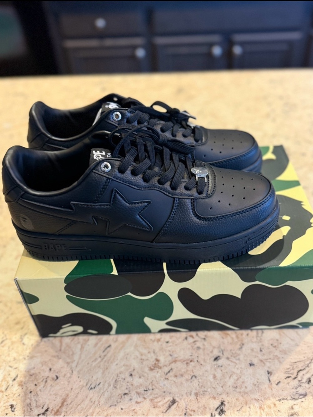All Black Bape Sta Sneakers